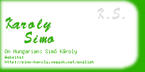 karoly simo business card